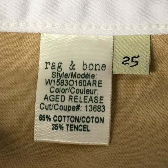 RAG & BONE Women's Aged Release White Raw Hem Skinny Jeans Sz 25 - Picture 7 of 8